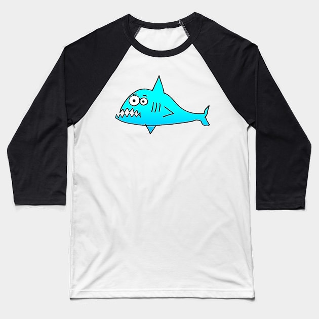 Shark Doodle Baseball T-Shirt by 1Redbublppasswo